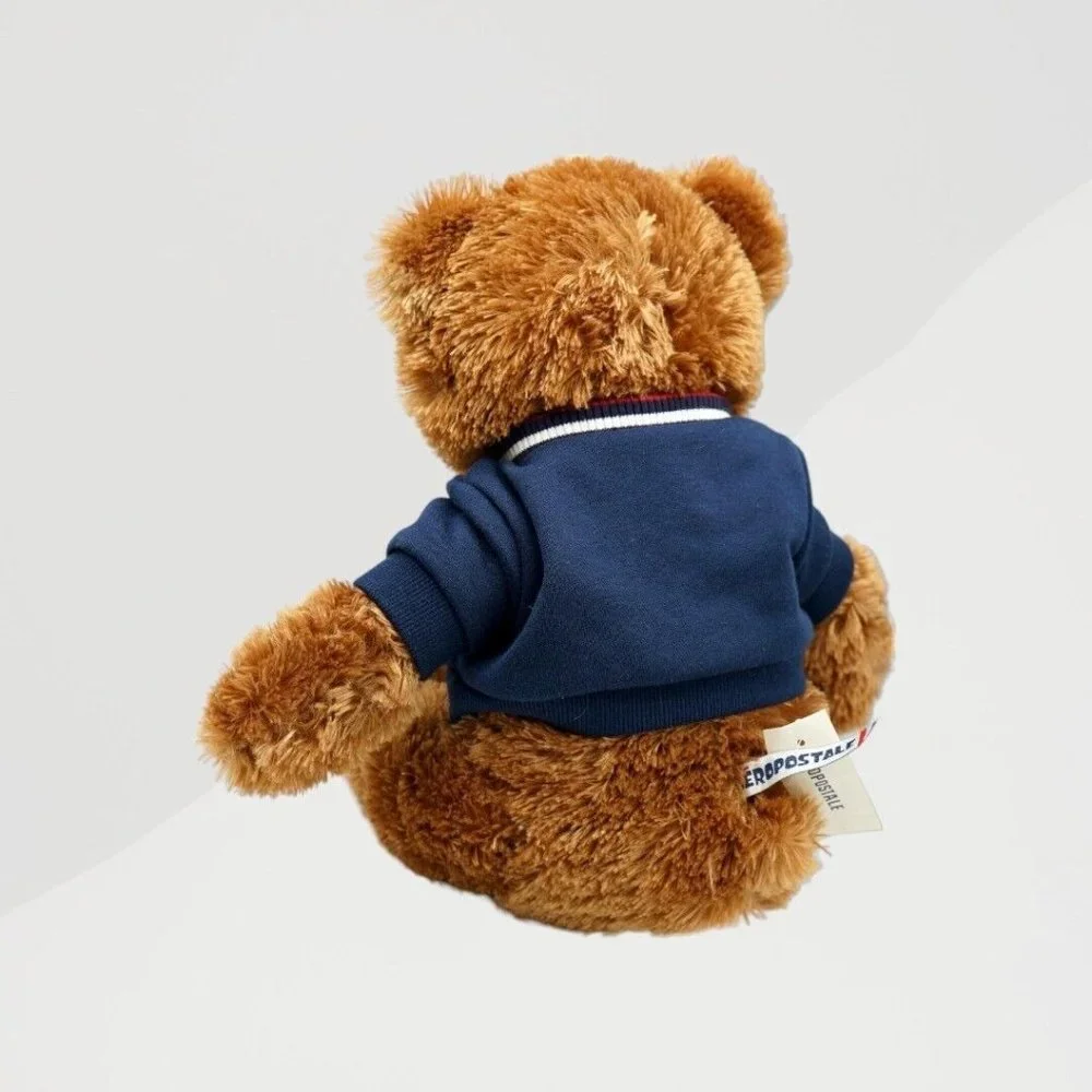 NWT Aeropostale Brown Plush Teddy Bear Stuffed Animal With Blue Jacket‎ 14